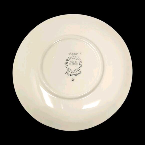 2 Sets Franciscan Apple Cups Saucers 1940s Hand Decorated in California USA READ - Picture 12 of 16